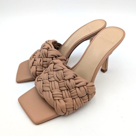 Marc Fisher LTD Draya Braided Heeled Sandal Women's Natural Size US6.5M EU37 - Picture 1 of 10